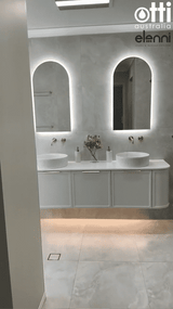 Hampshire 1800mm Satin White Wall Hung Curve Vanity - front view