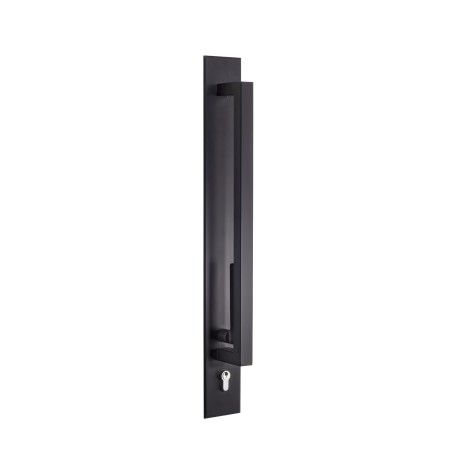 Trilock Omni Accent Allure Double Cylinder Pull Handle Entrance Set in Matte Black