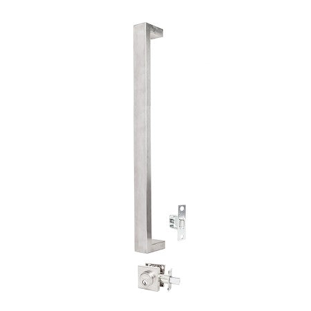 Oblong 600mm Pull Handle Entrance Set with Single Cylinder Deadbolt