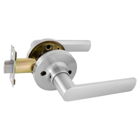 TradePro Round Rose Bela Passage Lever Set in Satin Chrome