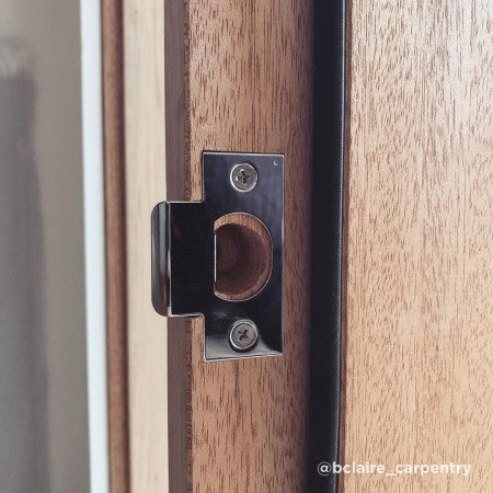 T Strike Rectangular Face Tubular Latch with 60mm Backset in Bright Chrome