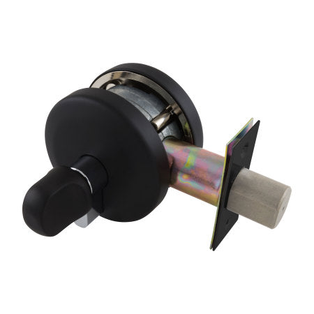 Neue Smooth Round Single Cylinder Deadbolt in Matte Black