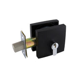 Neue Smooth Square Double Cylinder Deadbolt in Matte Black