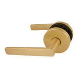 Avant with QuickFix Rivera Passage Lever Set in Satin Brass with Latch