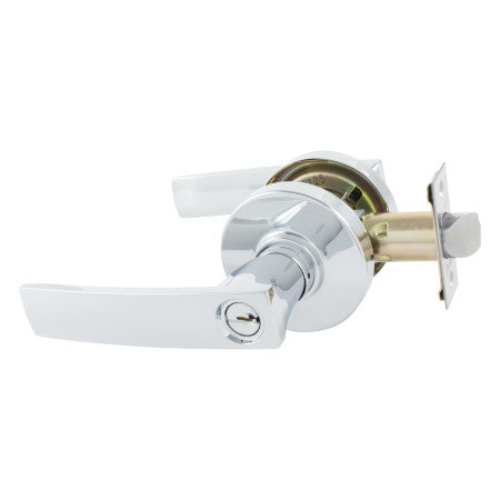 Neue Angular Entrance Key Lever Set in Bright Chrome