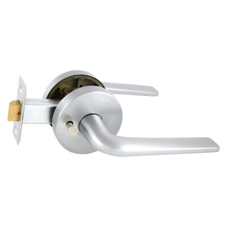 Avant with QuickFix Sierra Privacy Lever Set with Latch in Brushed Satin Chrome