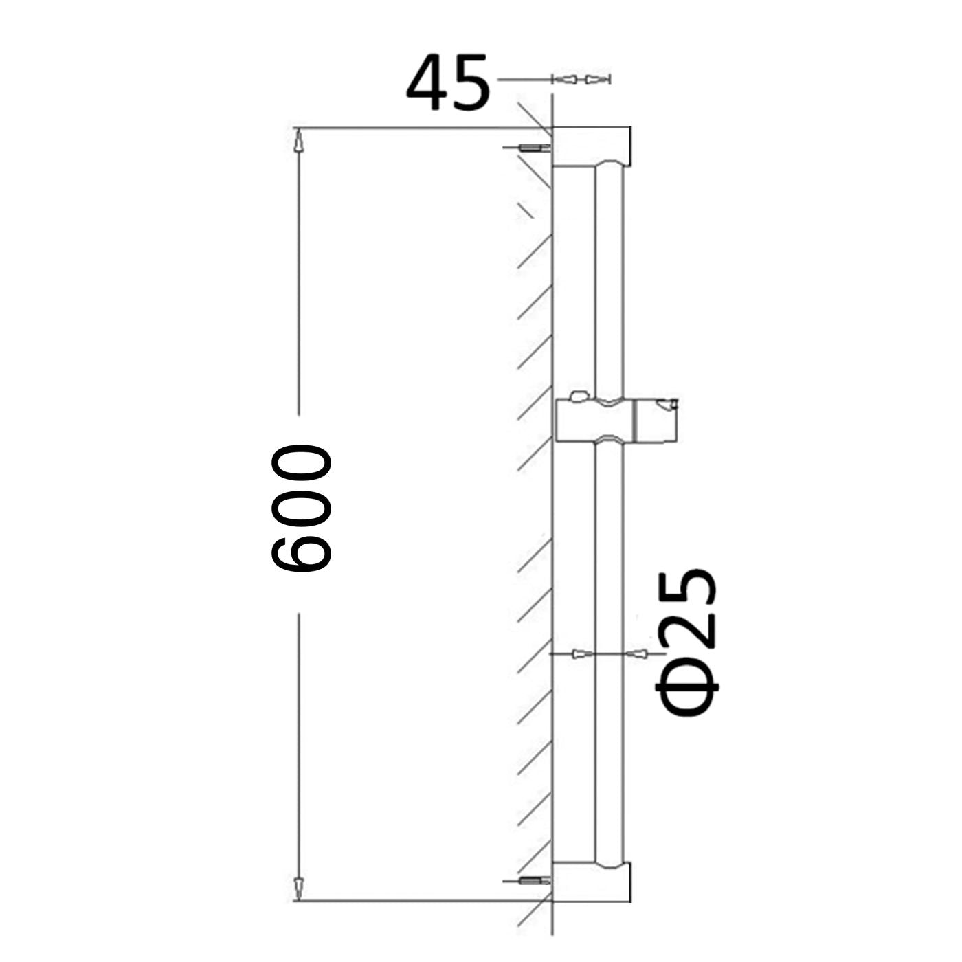 Vetto Shower On Rail Black
