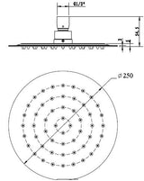 Vetto Shower Head Stainless Steel Round 250mm Chrome