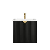 Marlo Fluted 600mm Matte Black Wall Hung Vanity