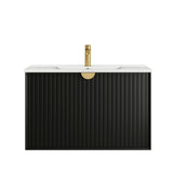 Marlo Fluted 900mm Matte Black Wall Hung Vanity