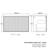 Marlo Fluted 900mm Matte Black Wall Hung Vanity