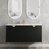 Marlo Fluted 1200mm Matte Black Wall Hung Vanity