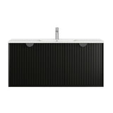 Marlo Fluted 1200mm Matte Black Wall Hung Vanity