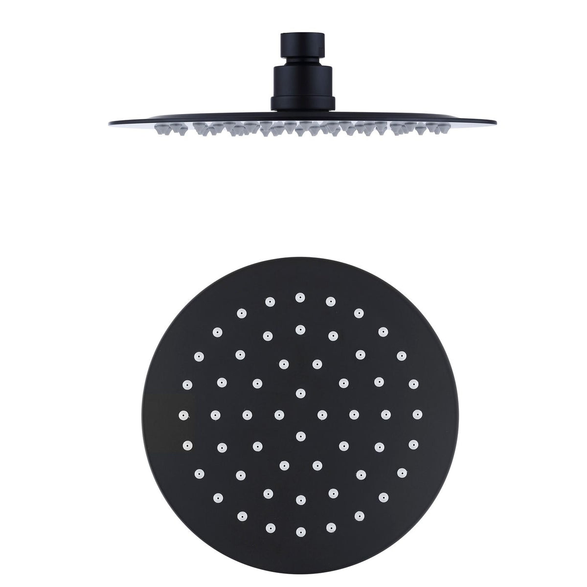 Vetto Twin Shower Combo Top Inlet Matte Black - close-up detail view