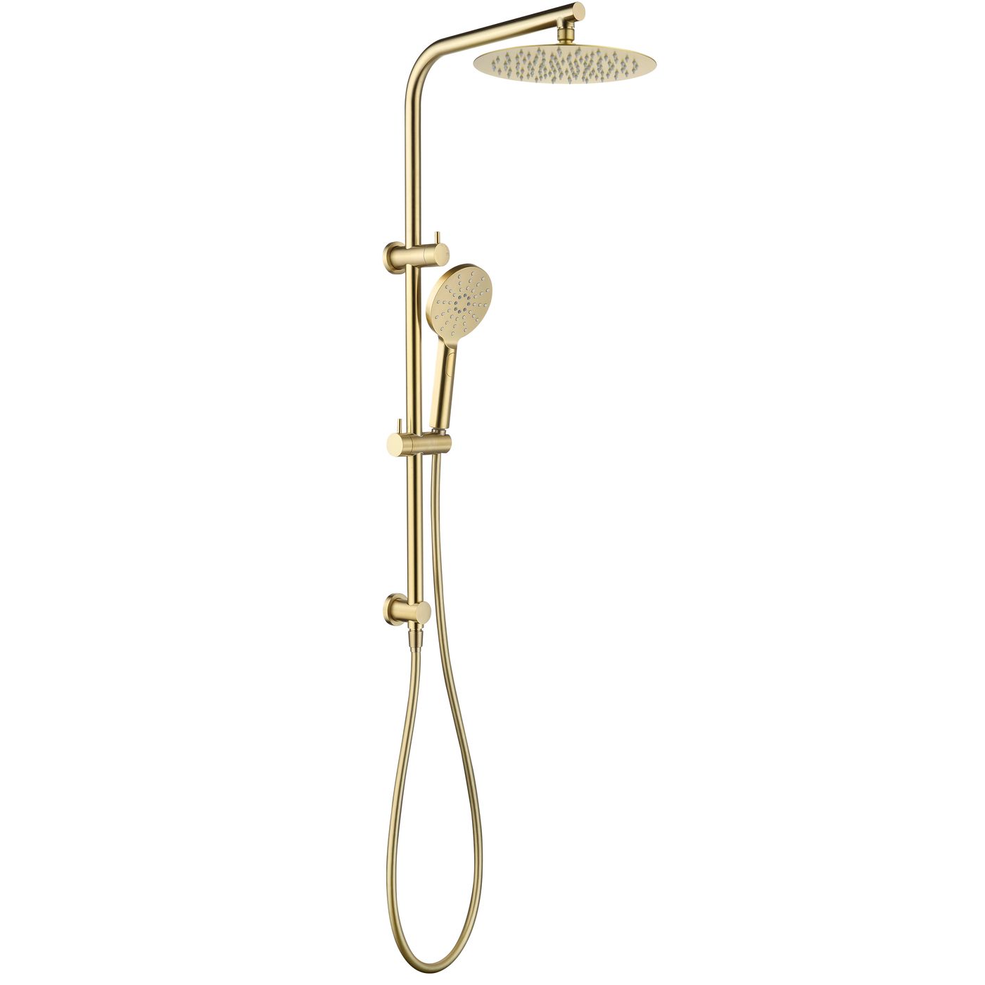 Vetto Twin Shower Combo Top Inlet Brushed Gold