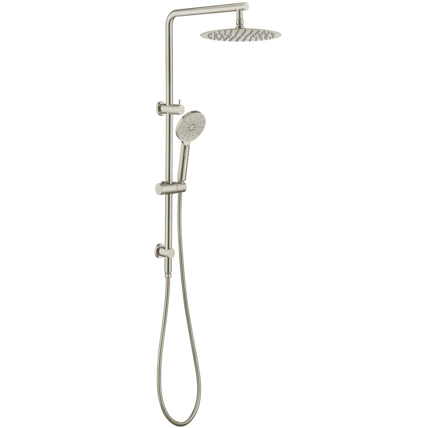 Vetto Twin Shower Combo Top Inlet Brushed Nickel