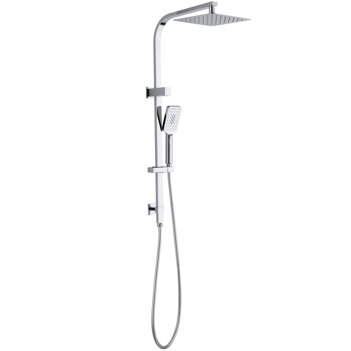 Oskar / Zevio Twin Shower Combo Top Inlet 250mm Chrome - front view