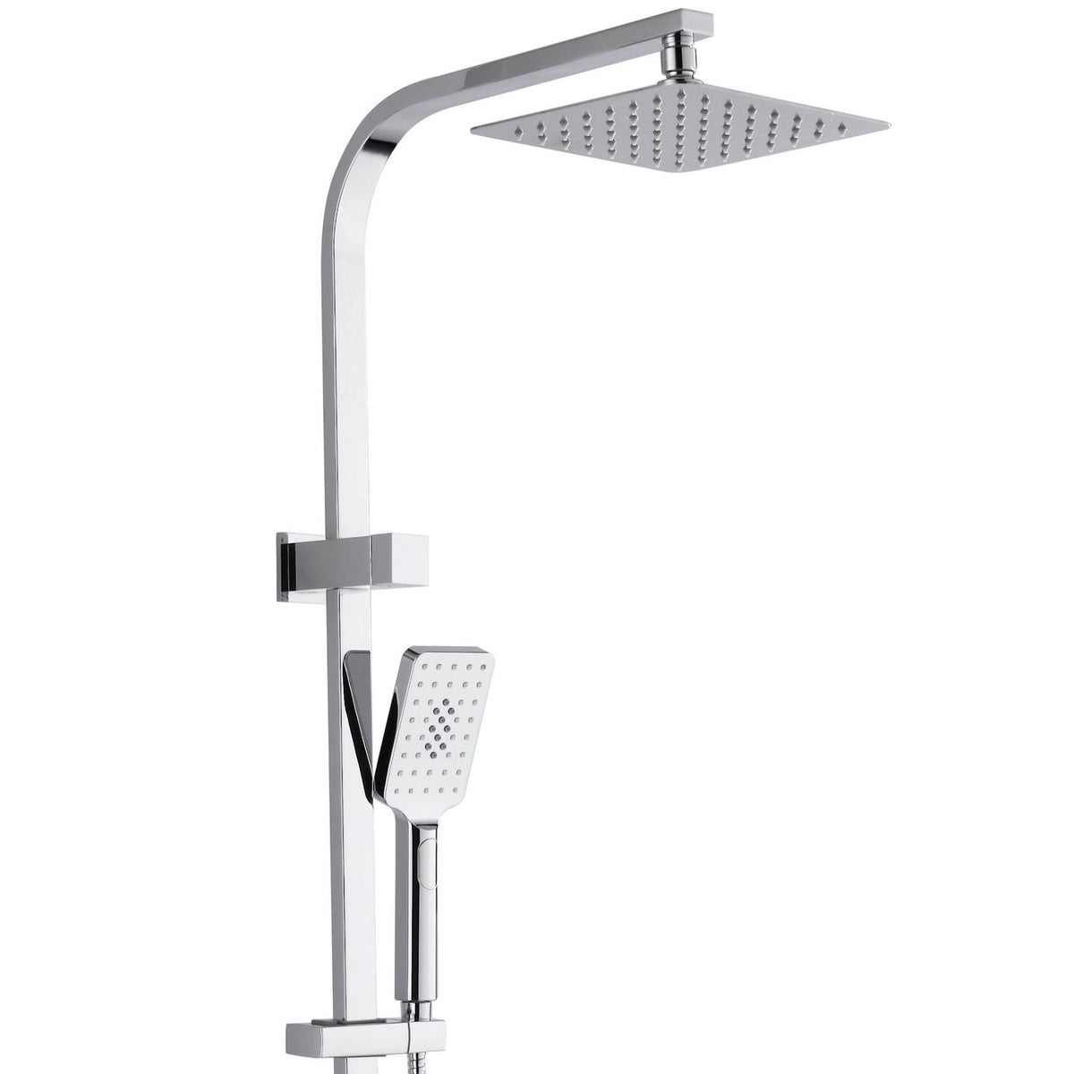 Oskar / Zevio Twin Shower Combo Top Inlet 250mm Chrome - angled product view