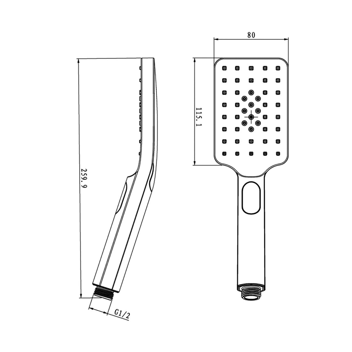 Oskar / Zevio Twin Shower Combo Top Inlet 250mm Chrome - rear mounting detail