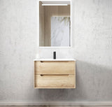 Byron 750mm Natural Oak Wall Hung Vanity