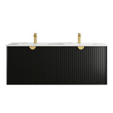 Marlo Fluted 1500mm Matte Black Wall Hung Vanity