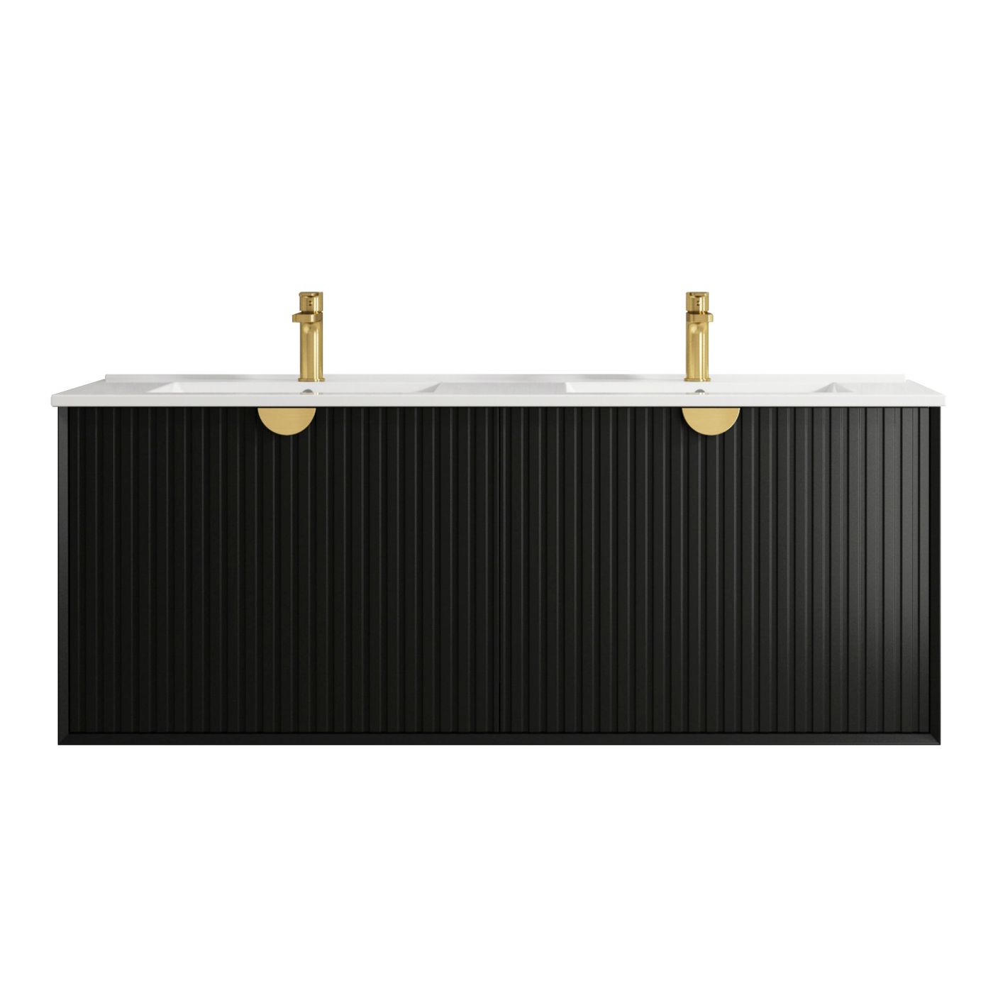 Marlo Fluted 1500mm Matte Black Wall Hung Vanity