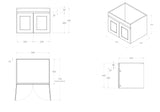 Hampton Mark II 600mm Satin Black Wall Hung Vanity
