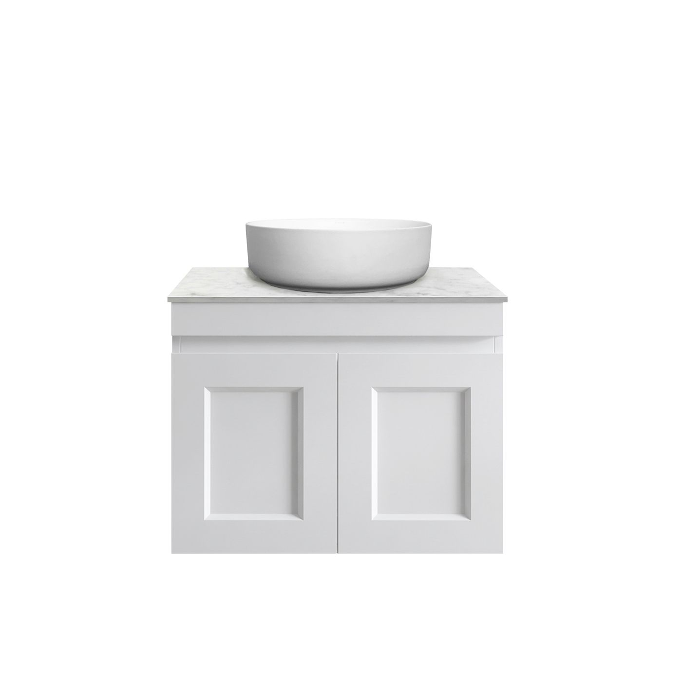 Hampton Mark II 600mm Satin White Wall Hung Vanity