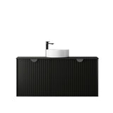 Marlo Fluted 1200mm Matte Black Wall Hung Vanity