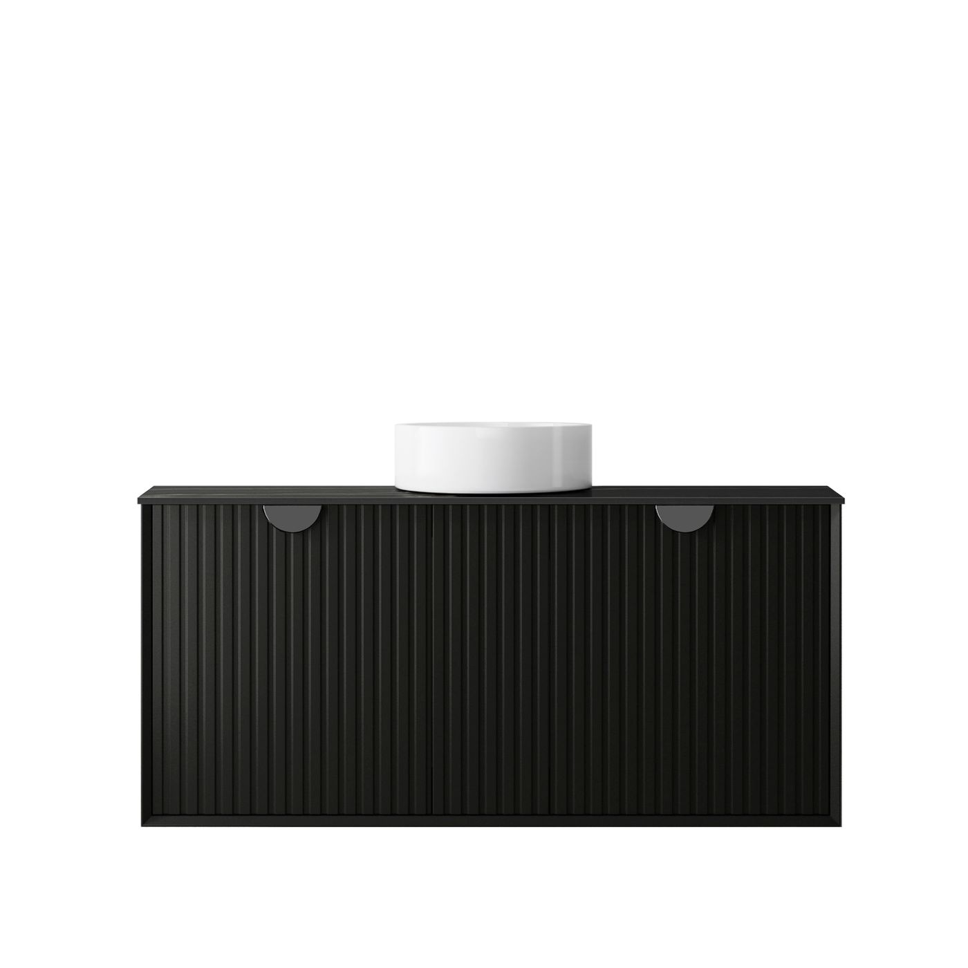 Marlo Fluted 1200mm Matte Black Wall Hung Vanity