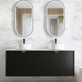 Marlo Fluted 1500mm Matte Black Wall Hung Vanity