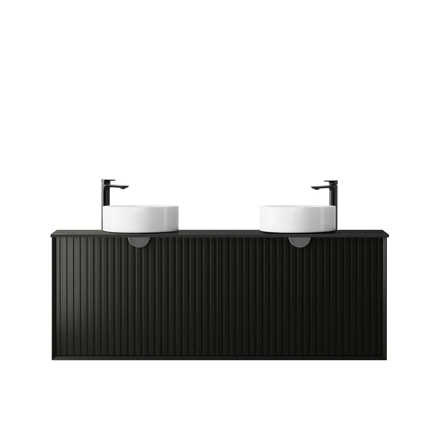 Marlo Fluted 1500mm Matte Black Wall Hung Vanity