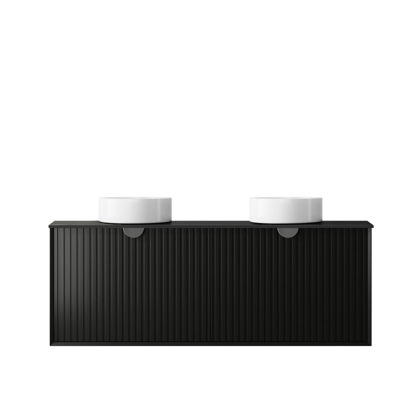 Marlo Fluted 1500mm Matte Black Wall Hung Vanity