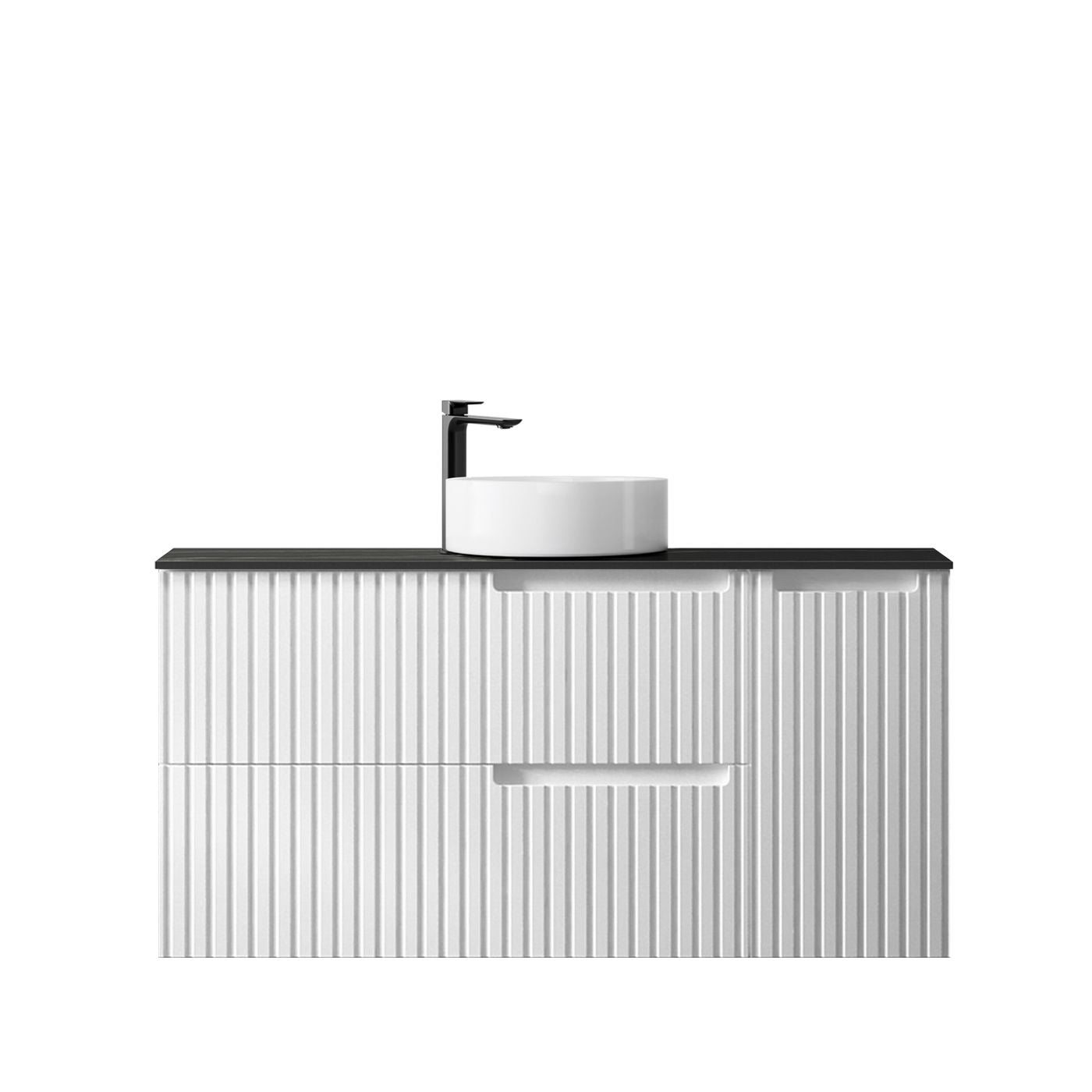 Noosa Fluted 1200mm Satin White Wall Hung Vanity