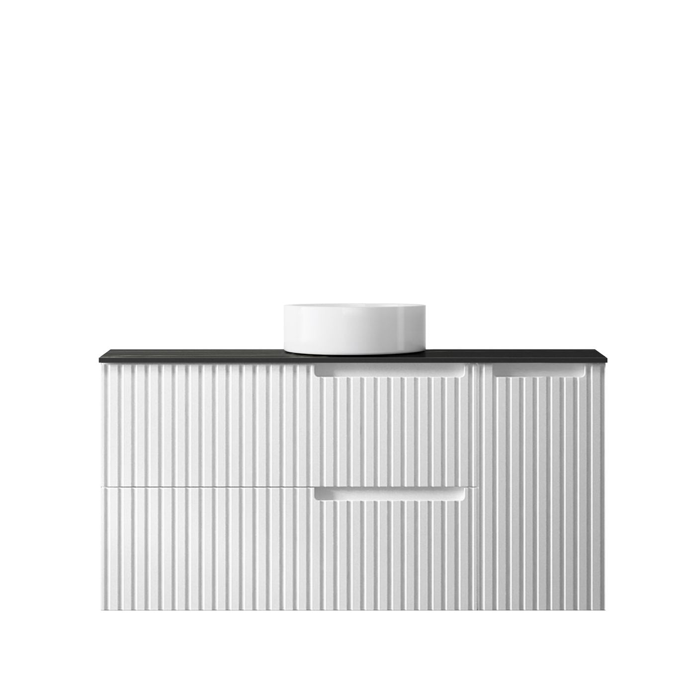 Noosa Fluted 1200mm Satin White Wall Hung Vanity