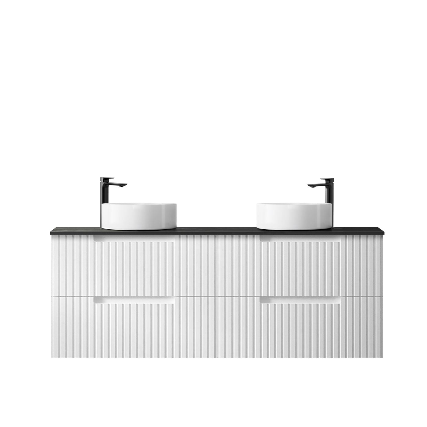 Noosa Fluted 1500mm Satin White Wall Hung Vanity