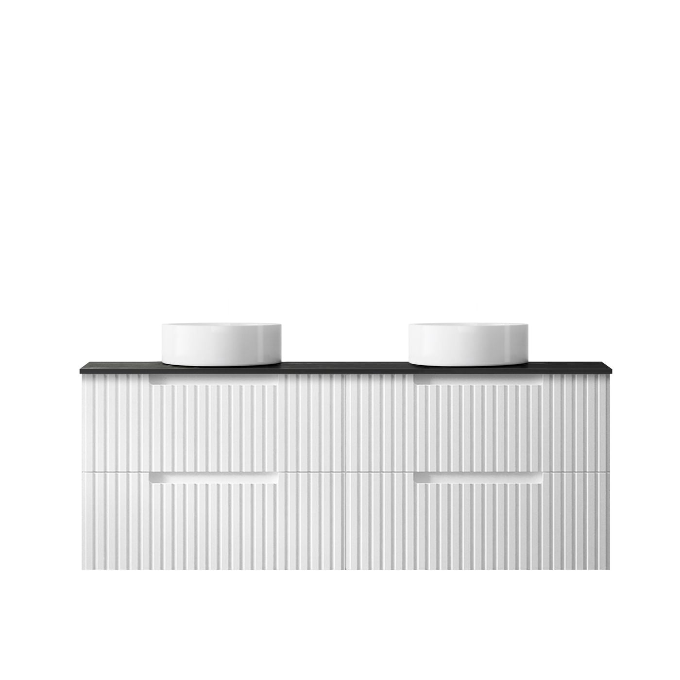 Noosa Fluted 1500mm Satin White Wall Hung Vanity