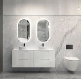 Noosa Fluted 1500mm Satin White Wall Hung Vanity