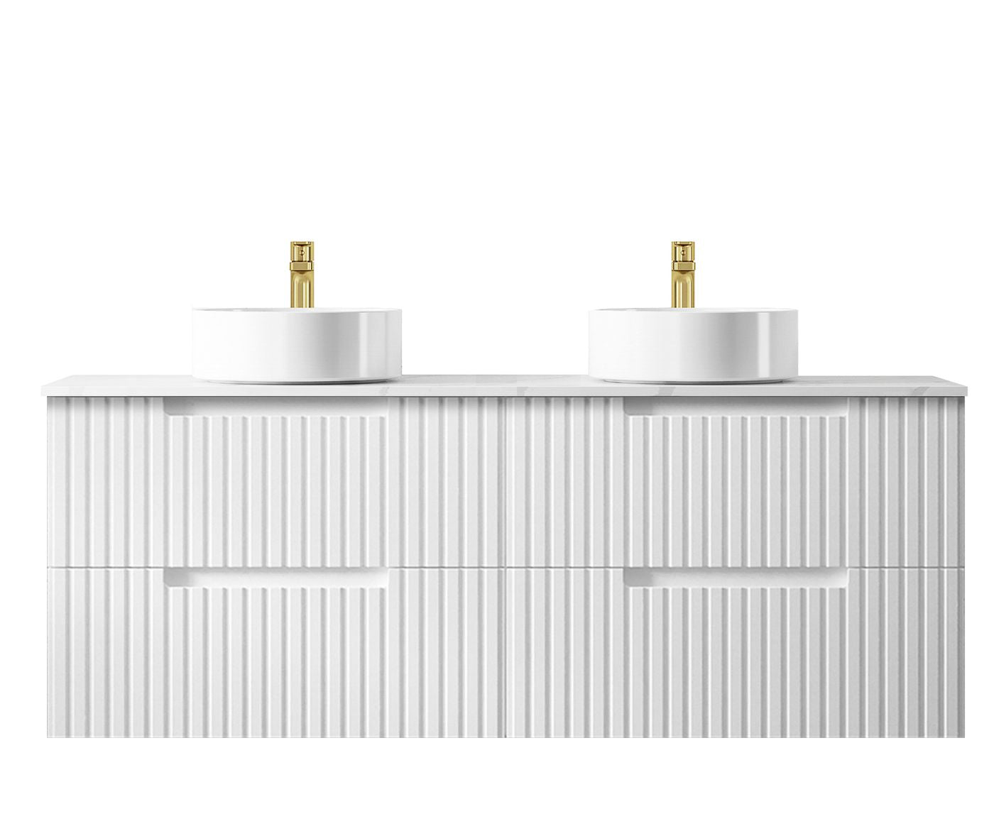 Noosa Fluted 1500mm Satin White Wall Hung Vanity