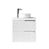 Noosa Fluted 600mm Satin White Wall Hung Vanity