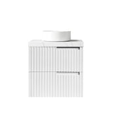 Noosa Fluted 600mm Satin White Wall Hung Vanity