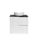 Noosa Fluted 600mm Satin White Wall Hung Vanity