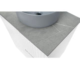 Noosa Fluted 600mm Satin White Wall Hung Vanity