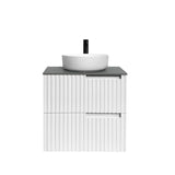 Noosa Fluted 600mm Satin White Wall Hung Vanity