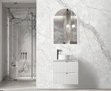 Noosa Fluted 600mm Satin White Wall Hung Vanity