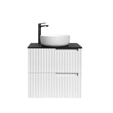 Noosa Fluted 600mm Satin White Wall Hung Vanity