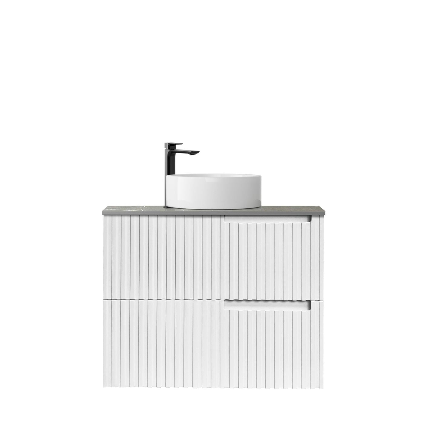 Noosa Fluted 750mm Satin White Wall Hung Vanity