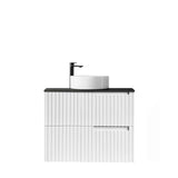 Noosa Fluted 750mm Satin White Wall Hung Vanity