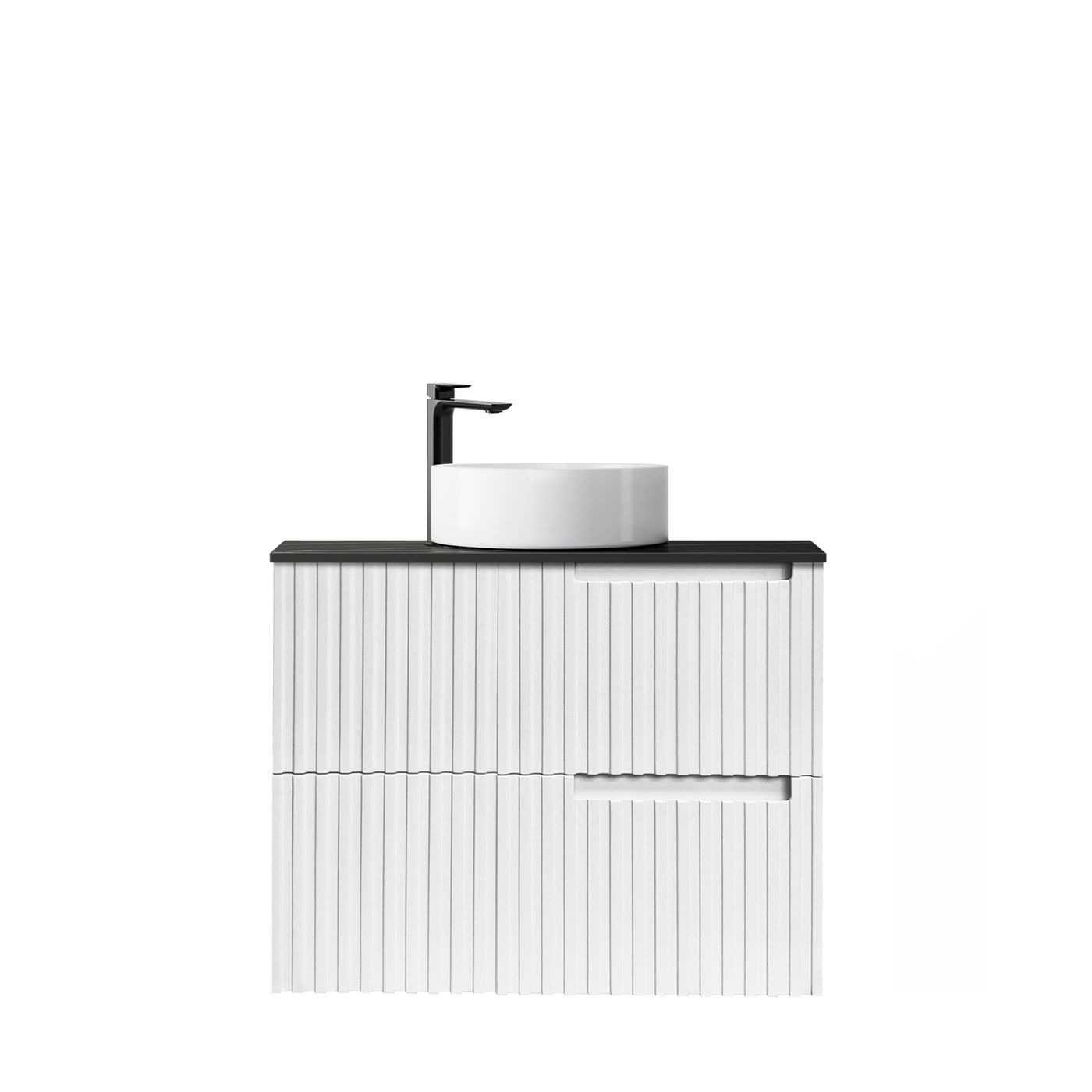Noosa Fluted 750mm Satin White Wall Hung Vanity