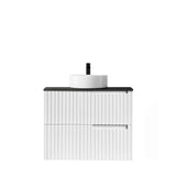Noosa Fluted 750mm Satin White Wall Hung Vanity